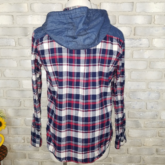 Yishion mens plaid shirt size XL blue denim bottom - Picture 5 of 8